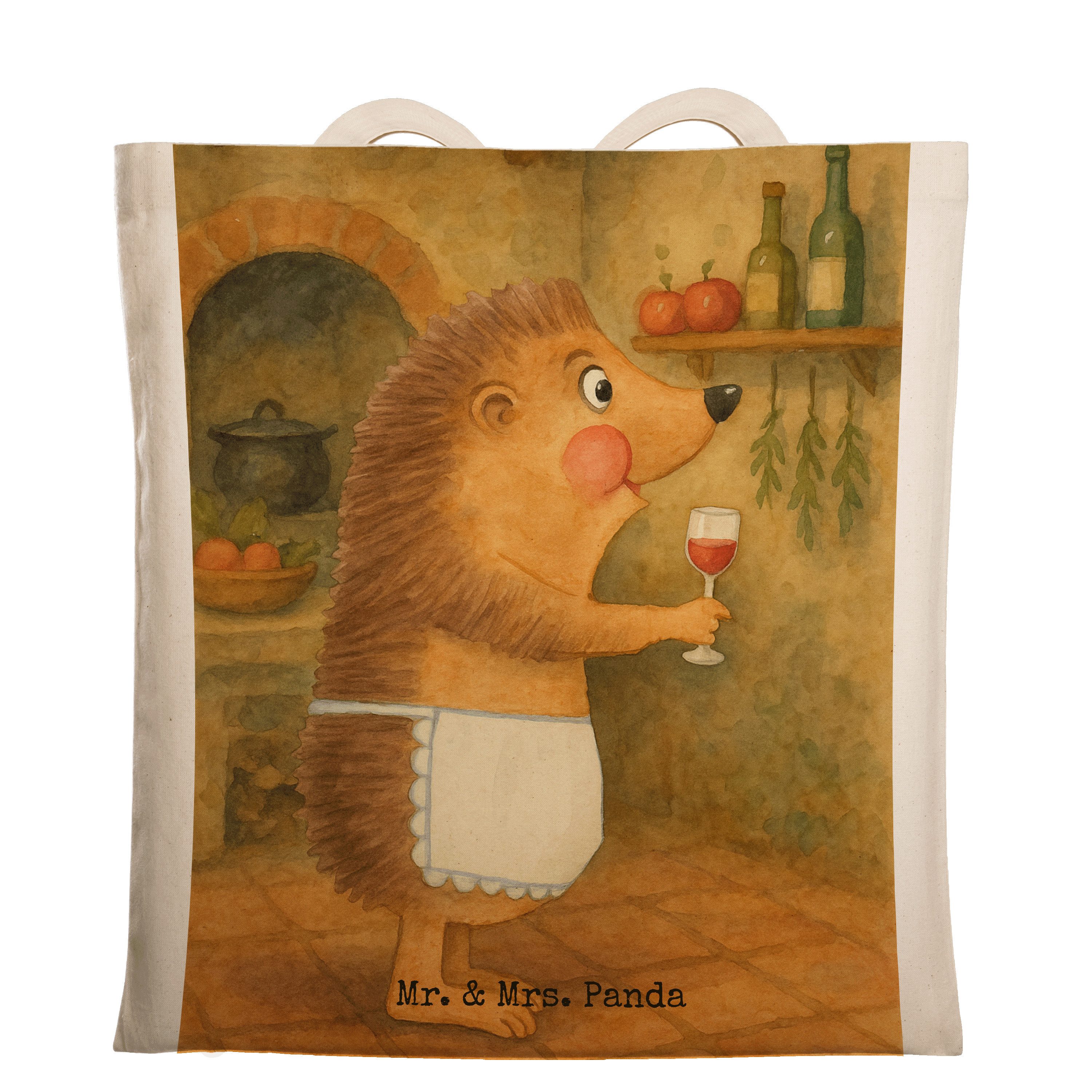 Tragetasche Igel Wein Design, Tote Bag, Weiß, Bag, trinken, Tragetasche, Spruch