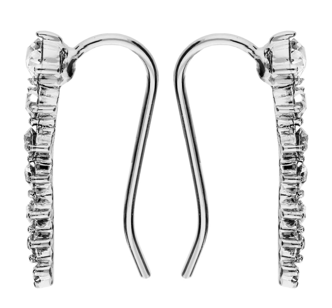 LÖB Ohrklemme Ohrklemme 785 Weißgold vergoldet Strass Zirkonia Ohrringe Bogen Silber (Geschenke für Frauen Damen Beste Freundin Mutter Mama Ehefrau Oma sie zum Geburtstag Schmuck Sommer, Inkl. Schmuckbox), Ohrmanschette Glitzer Strass Stein Ohr Kletterer Minimalistisch Modern