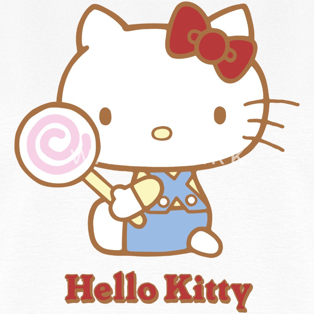 Spreadshirt T-Shirt Hello Kitty Mit Lollipop Frauen Premium T-Shirt (1-tlg)