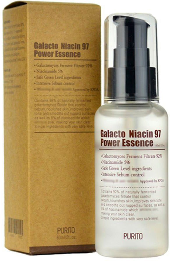 Purito Gesichtsserum GALACTO NIACIN 97 POWER ESSENCE, reduziert Pigmentflecken und Rötungen, beugt Hautalterung vor.