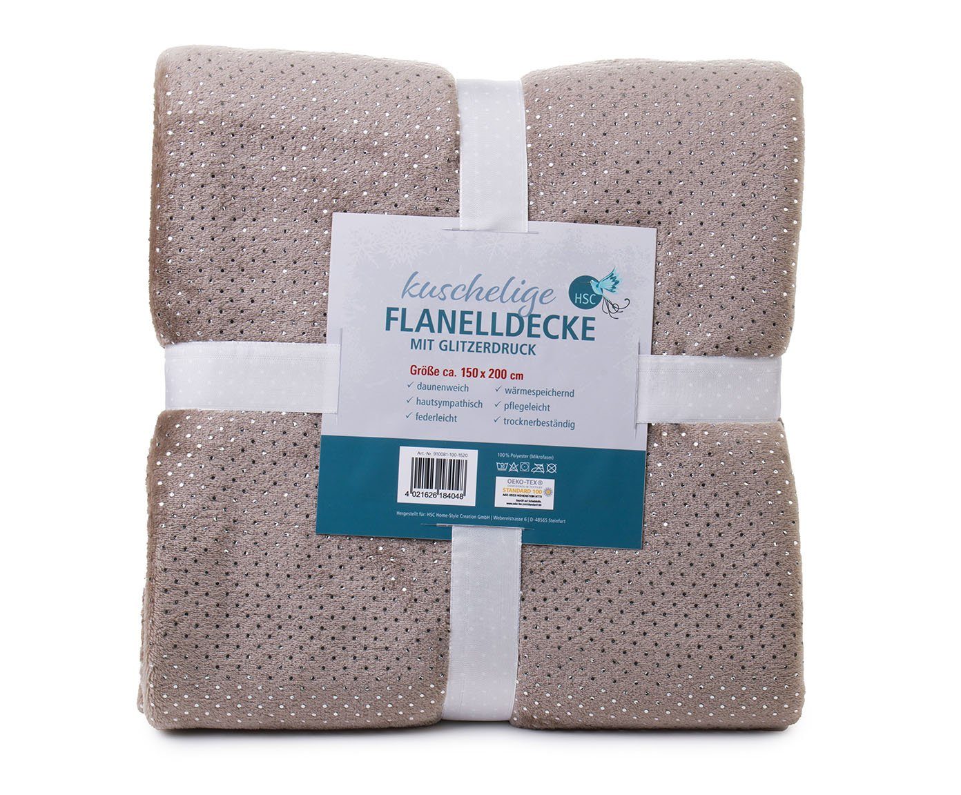 Wohndecke Glitzer-Flanell, HSC Home-Style-Creation GmbH, in günstig online kaufen