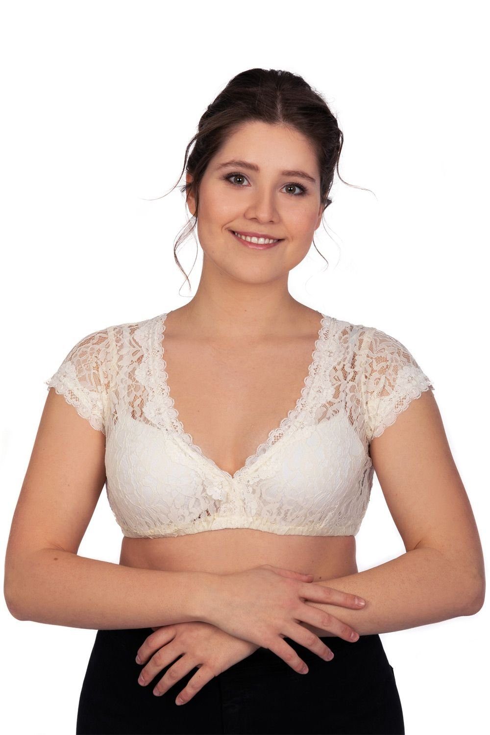 Edelnice Dirndlbluse beige günstig online kaufen