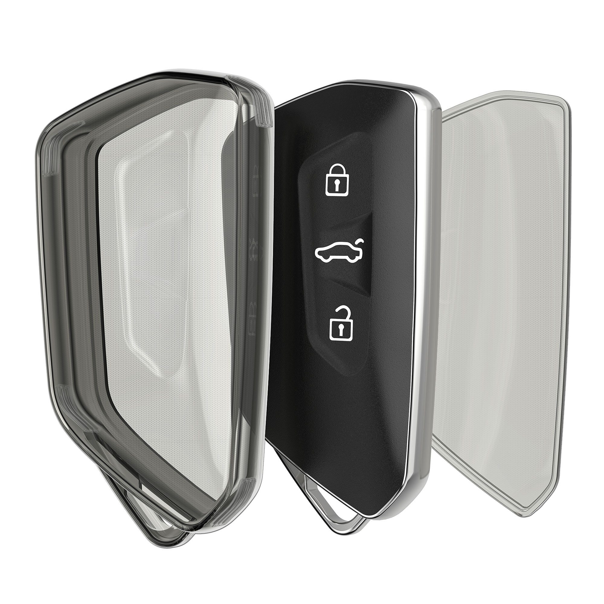 kwmobile Schlüsseltasche Hülle für VW Golf 8 3-Tasten Autoschlüssel (1-tlg), Schlüsselhülle - Autoschlüssel Silikon Cover