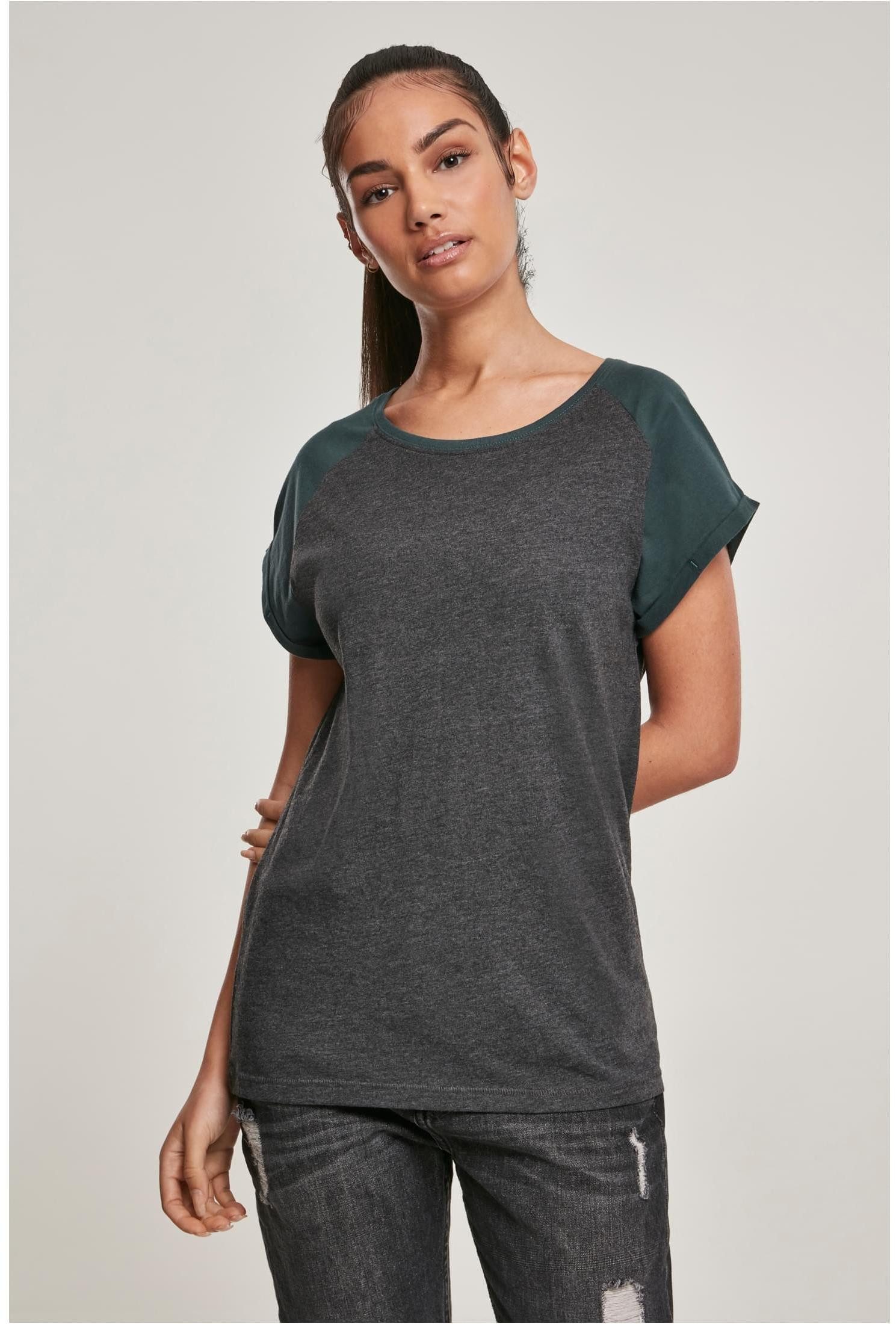 URBAN CLASSICS Rundhalsshirt Ladies Contrast Raglan Tee
