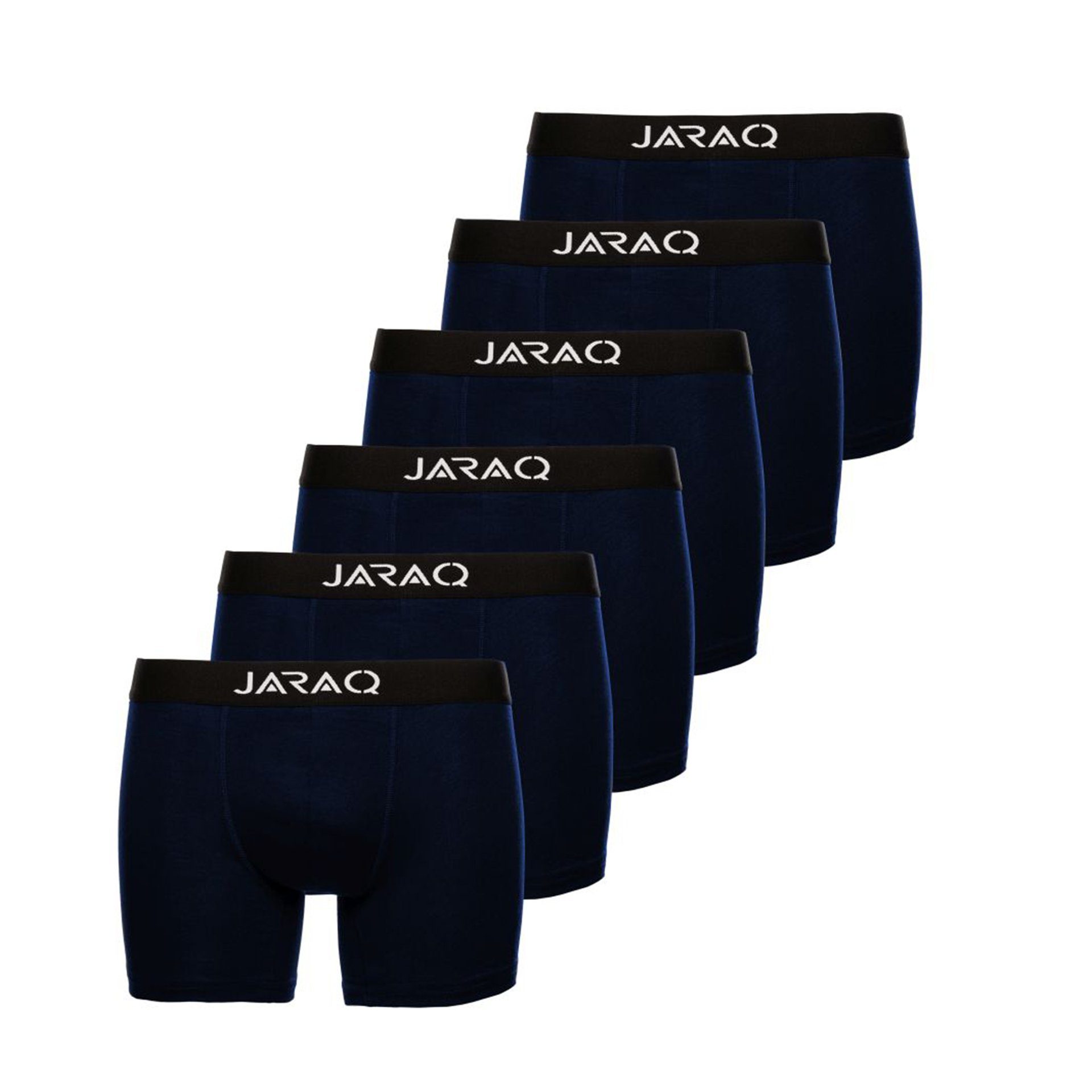 JARAQ Boxer JARAQ Bambus Boxershorts Pack Unterhosen Männer für Herren Passform 6er Blau - S Perfekte 4XL
