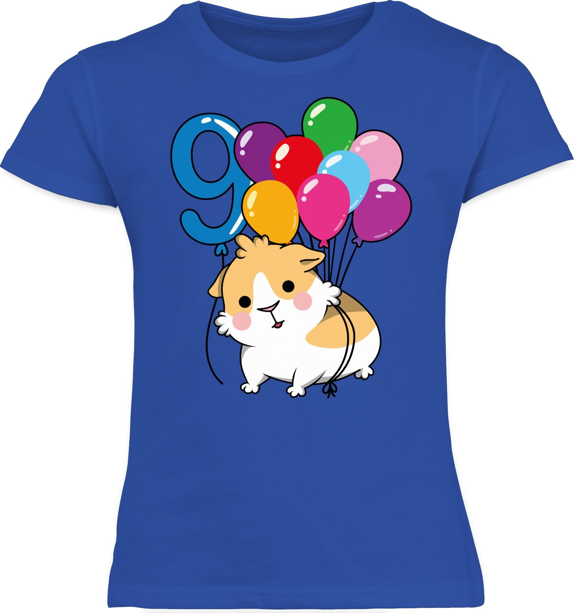 Neun 9. Meerschweinchen Geburtstag 3 Shirtracer T-Shirt Royalblau