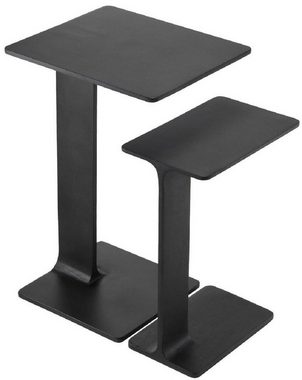 Casa Padrino Beistelltisch Luxus Beistelltisch Set Schwarz - 2 Tische aus hochwertigem Aluminium - Möbel - Luxus Qualität