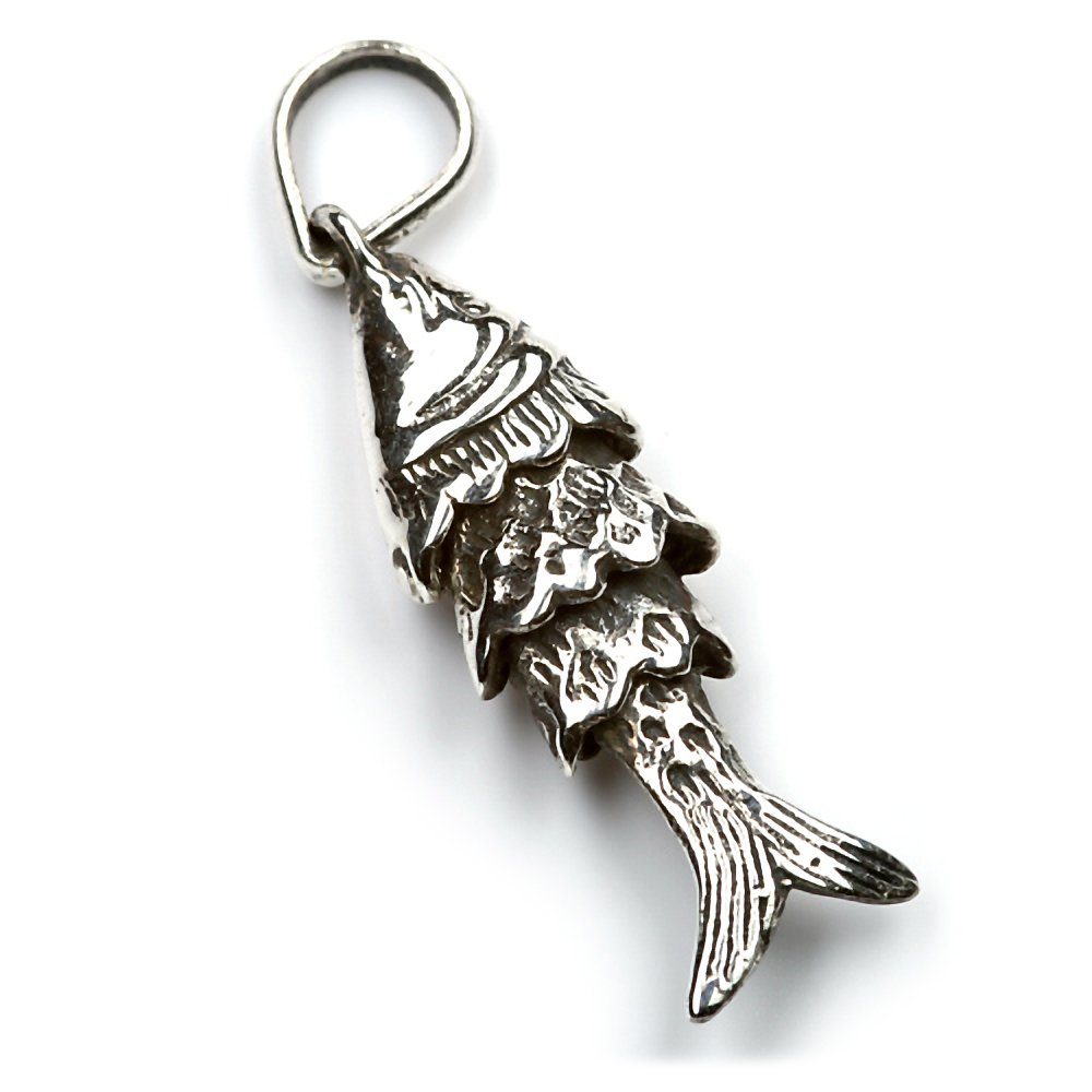 NKlaus Kettenanhänger Kettenanhänger Fisch Amulett für 2,5cm Bac, 925 Silber Silberschmuck Damen 925 Silber Sterling