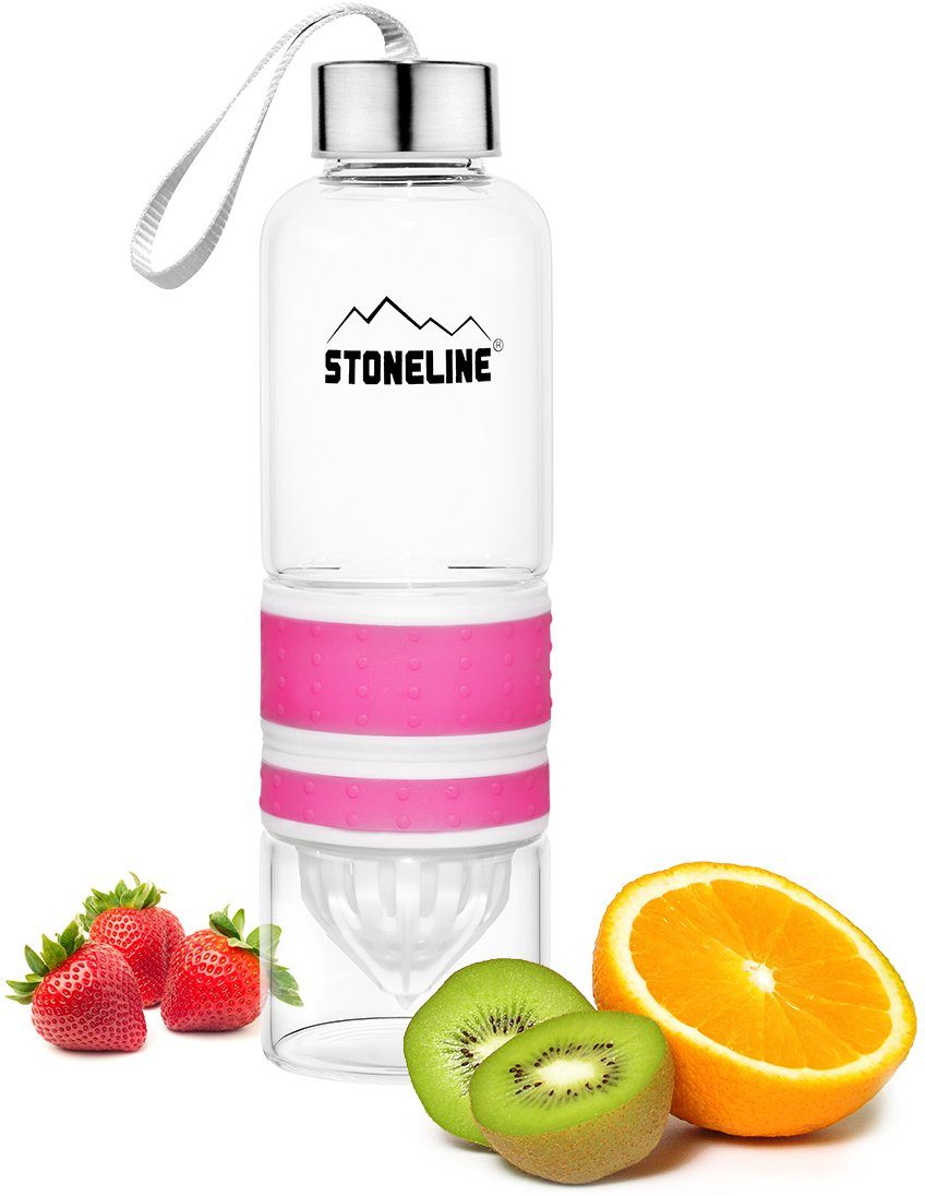 STONELINE Trinkflasche, herausnehmbarer 0,55 Saftpressen-Aufsatz, rosa L