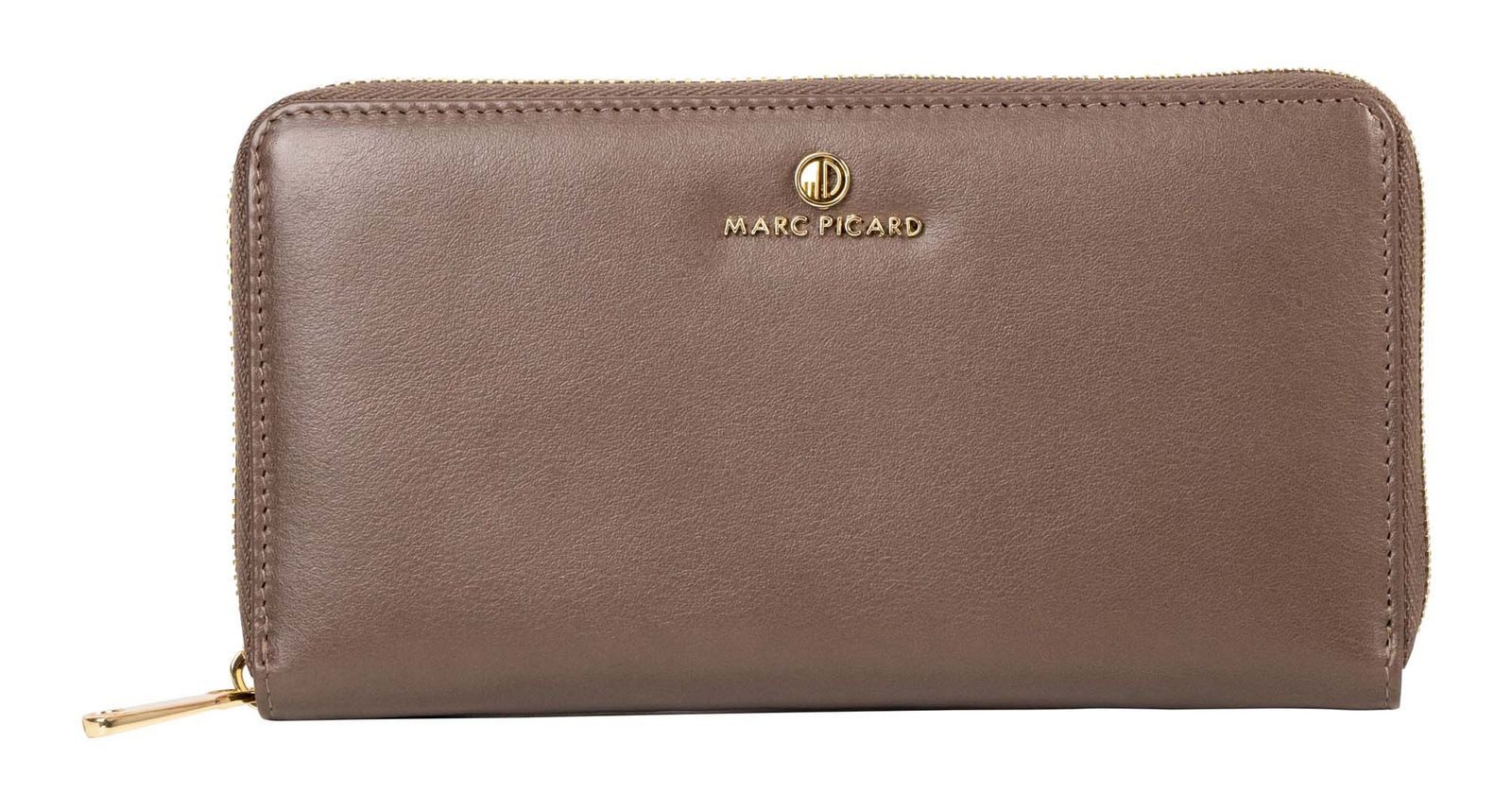 Marc Picard Geldbörse Zip Wallet, aus echtem Rindsleder mit RFID-Blocker Schutz