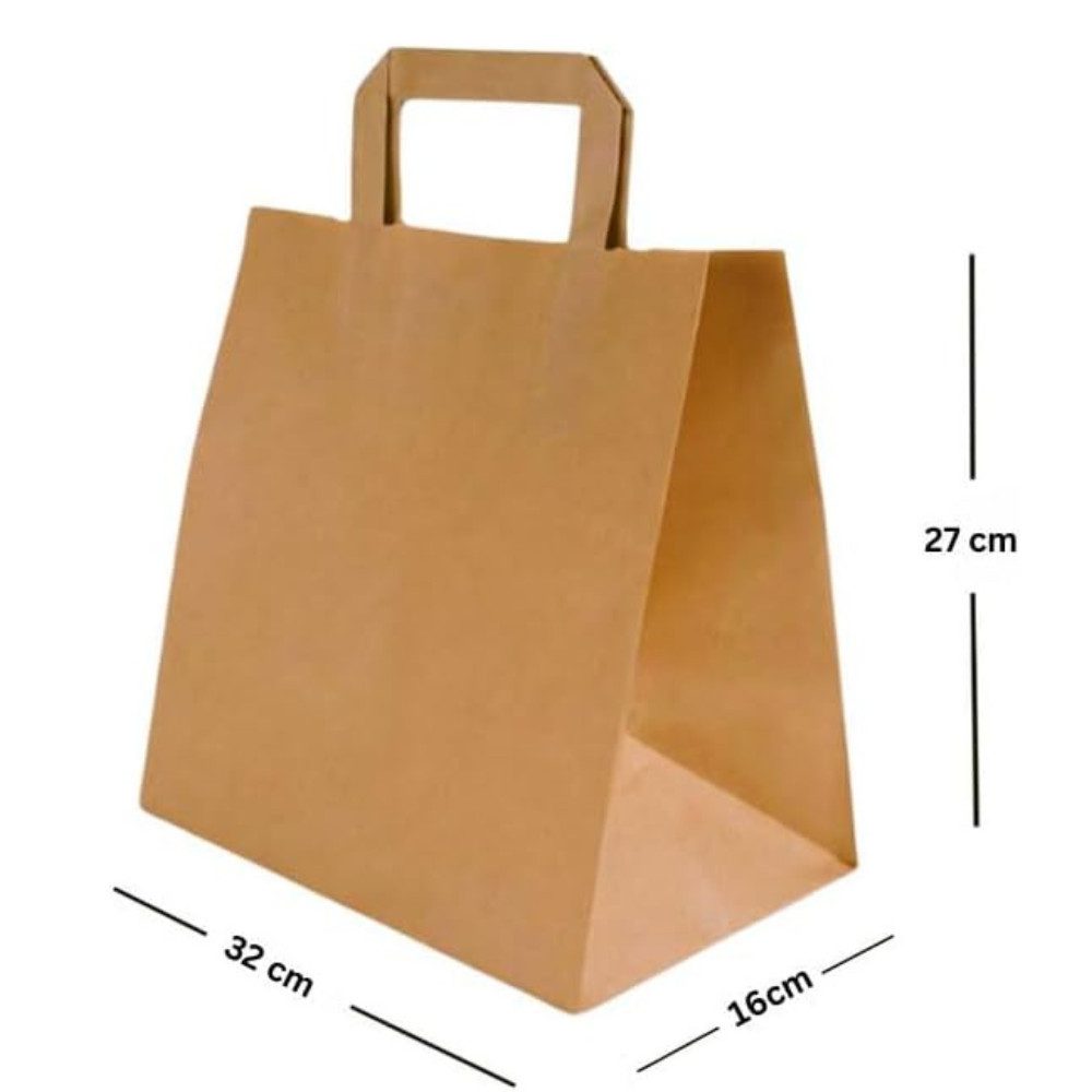 Lauroo Tragetasche 50 stabile Papiertragetaschen Braun, 32x16x27 cm (50-tlg) – Bild 3 von 4