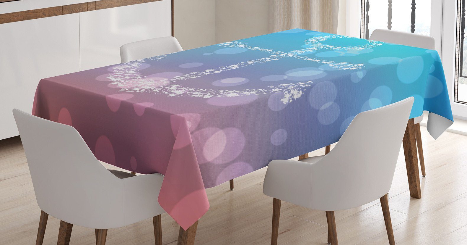 Blurry Zusammenfassung Landschaft Außen Tischdecke Klare Abakuhaus Bereich Farben, geeignet Für Farbfest den Waschbar Rosa