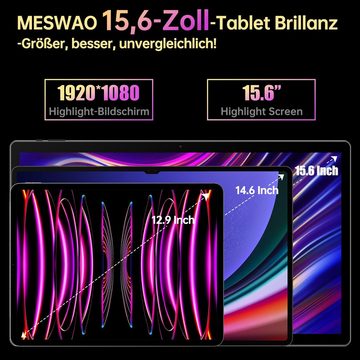 MESWAO 15.6-Zoll Android 13 Tablet mit 1920 * 1080 IPS HD Großes Display Tablet (15.6", 128 GB, WIFI-Version, unterstützt keine SIM-Karte)