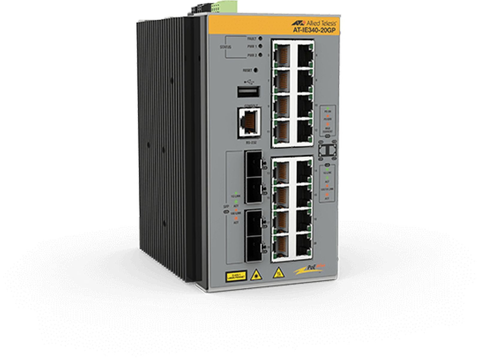 Allied Telesis AT IE340-20GP - Switch - L3 - managed - 8 x 10/100/1000 (PoE) + 8 x 1 Netzwerk-Switch