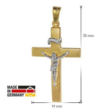 trendor Kreuzanhänger Kruzifix- Gold 750 (18 Karat) 35 x 19 mm