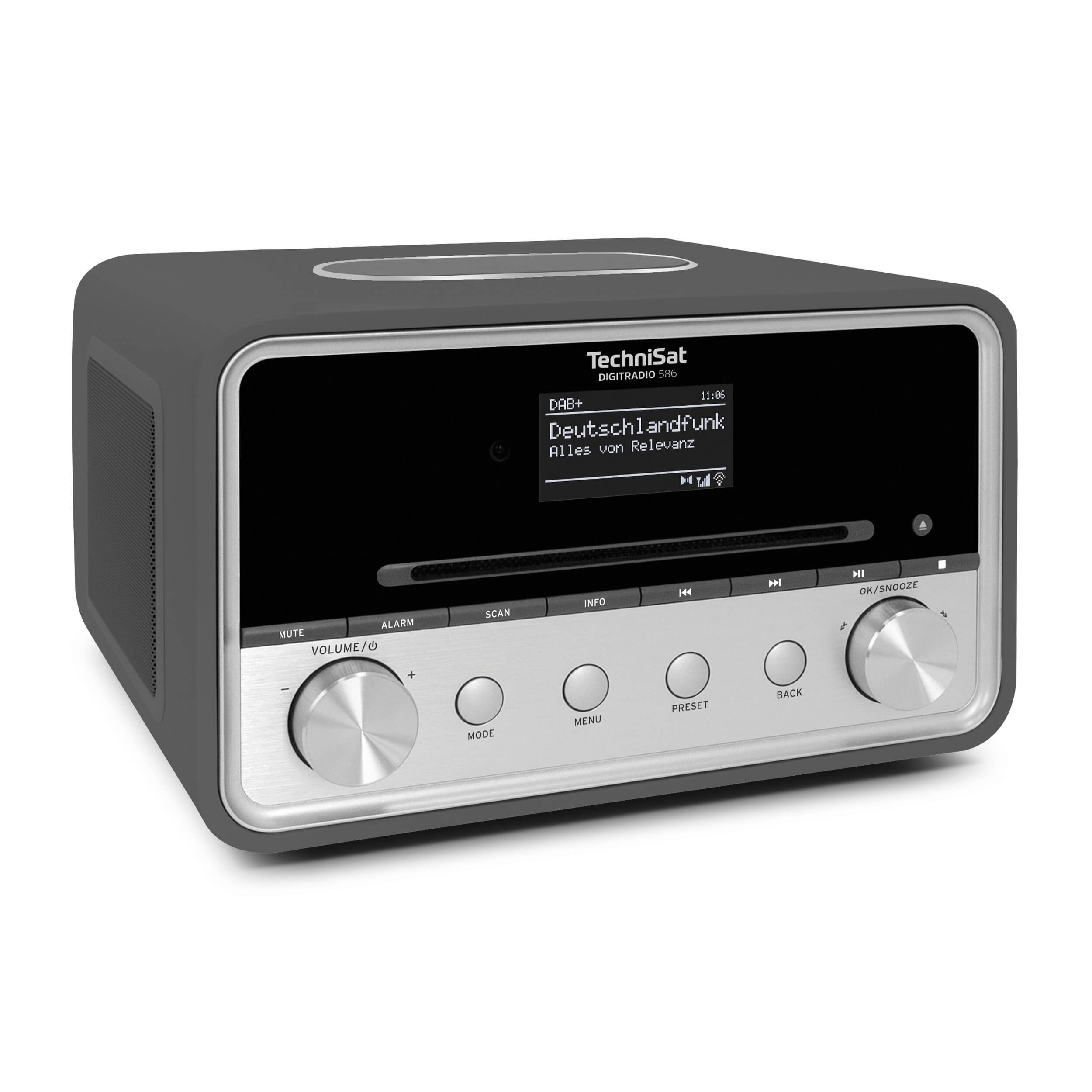 TechniSat DIGITRADIO 586 Internet-Radio (Digitalradio (DAB), Internetradio, FM-Tuner mit RDS, 20 W, CD, Bluetooth, App-Steuerung, Wireless Charging, WLAN, Fernbedienung)
