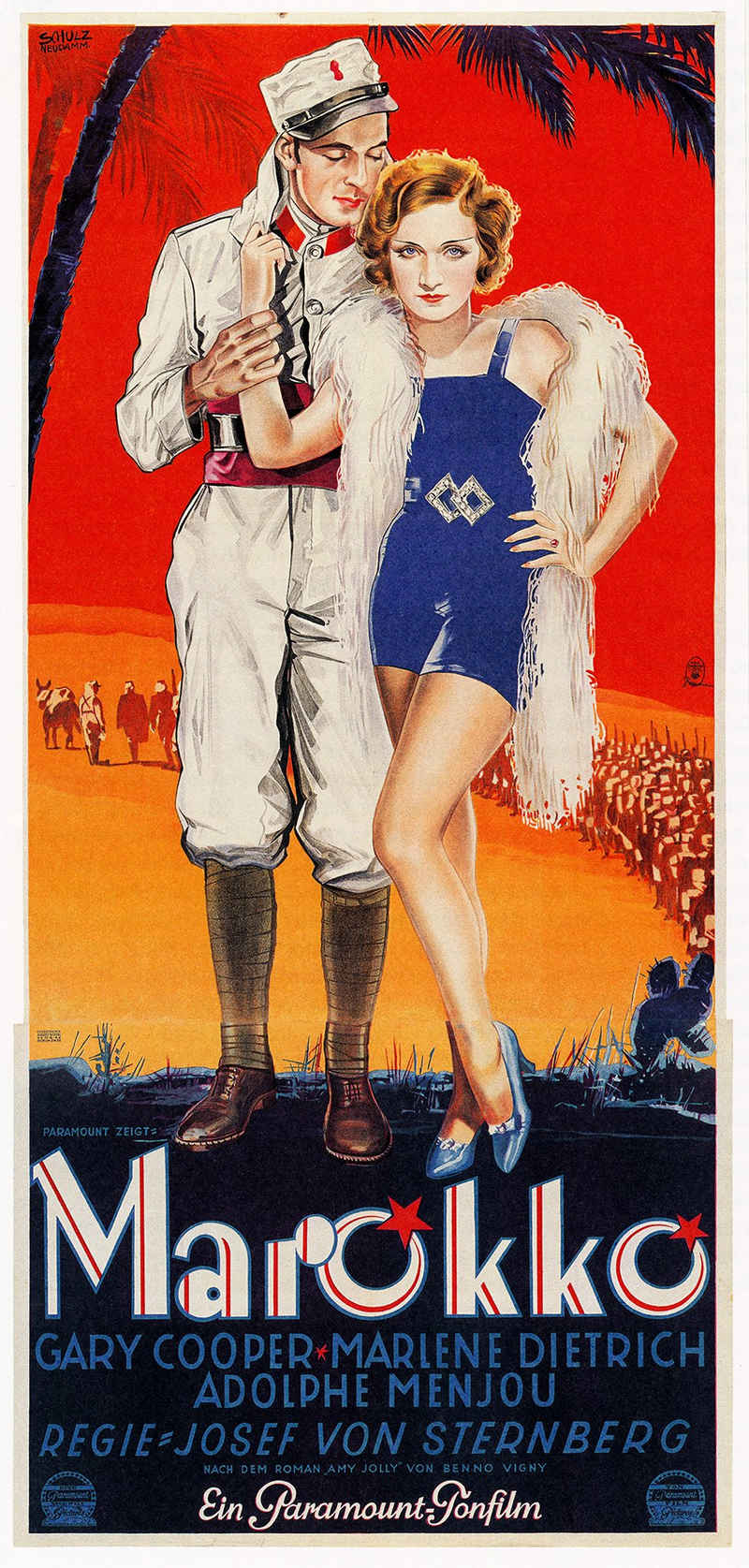Kunstdruck Marokko Filmplakat Marlene Dietrich Gary Cooper Menjou Kunstdruck Werb, (1 St)
