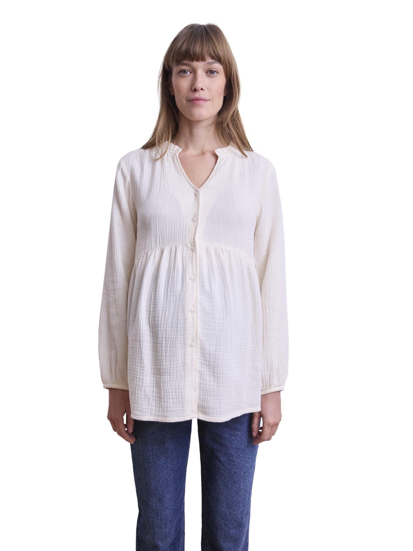 vertbaudet Langarmhemd Bluse für Schwangerschaft & Stillzeit