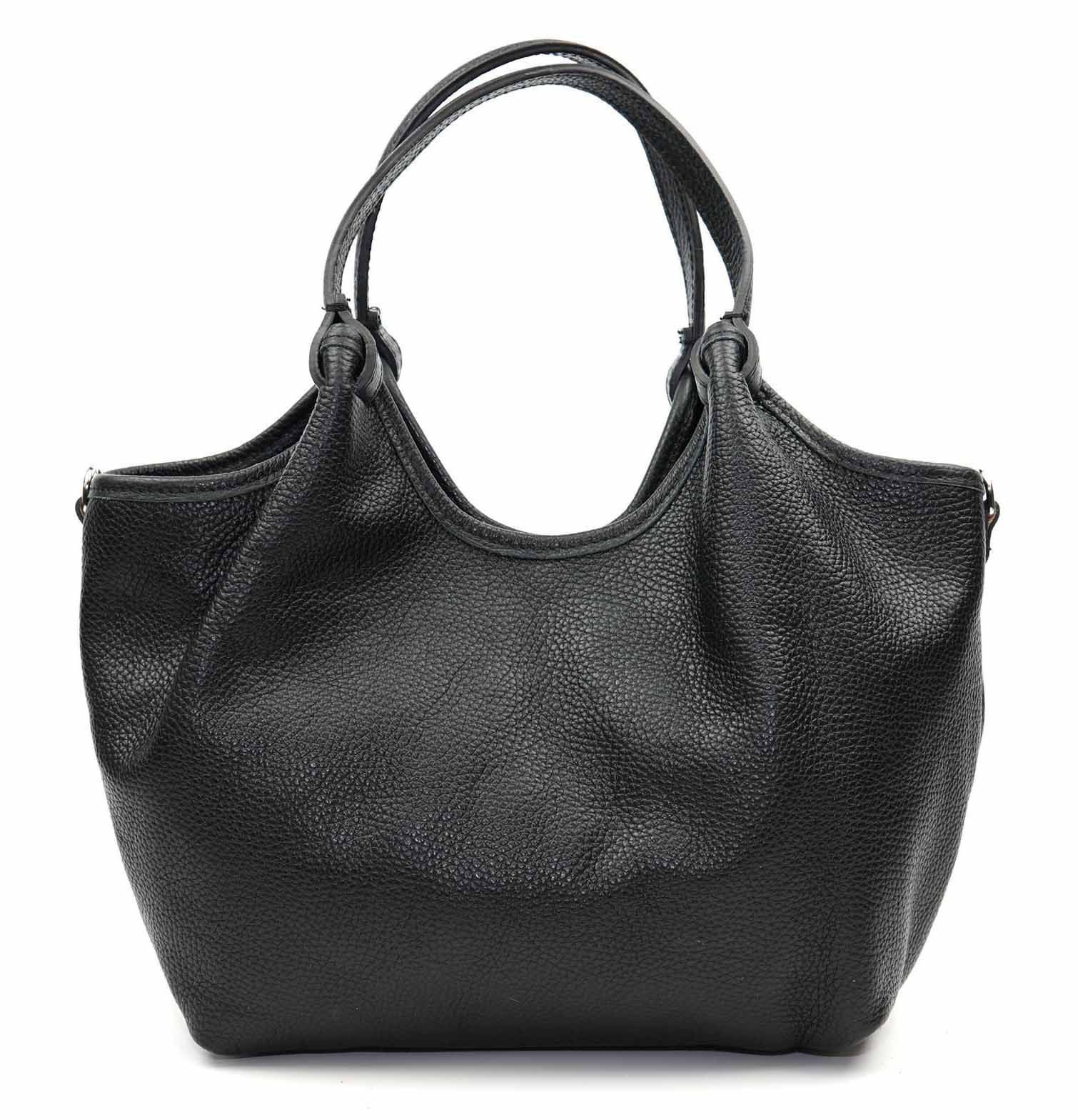 ITALYSHOP24 Shopper Made in Italy Damen Leder Tasche Tote Bag Business Handtasche Freizeit, Schultertasche Crossbody Beuteltasche Henkeltasche Ledertasche Urlaub