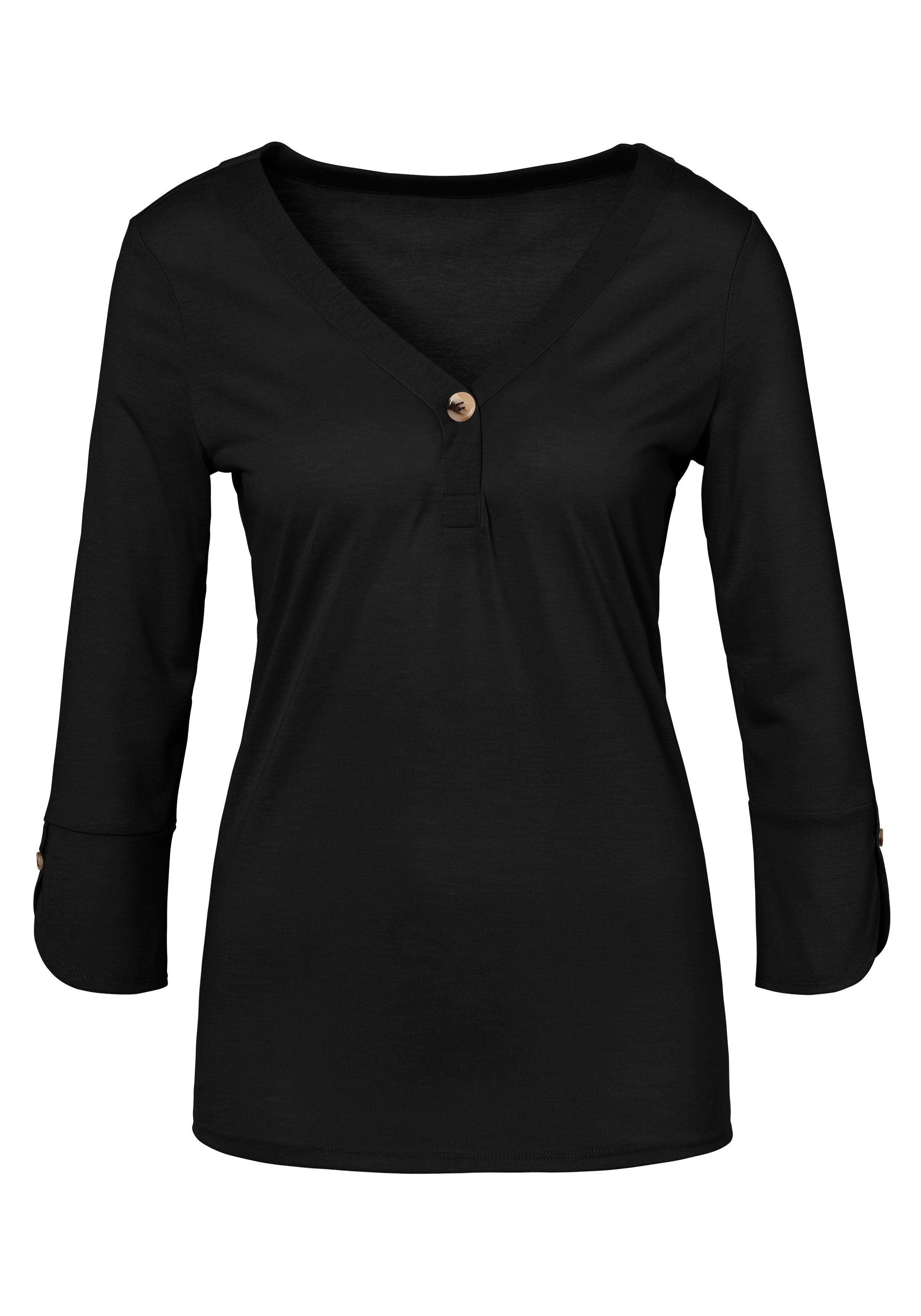LASCANA Blusenshirt mit Knopfdetails aus weicher Qualität mit Viskose günstig online kaufen