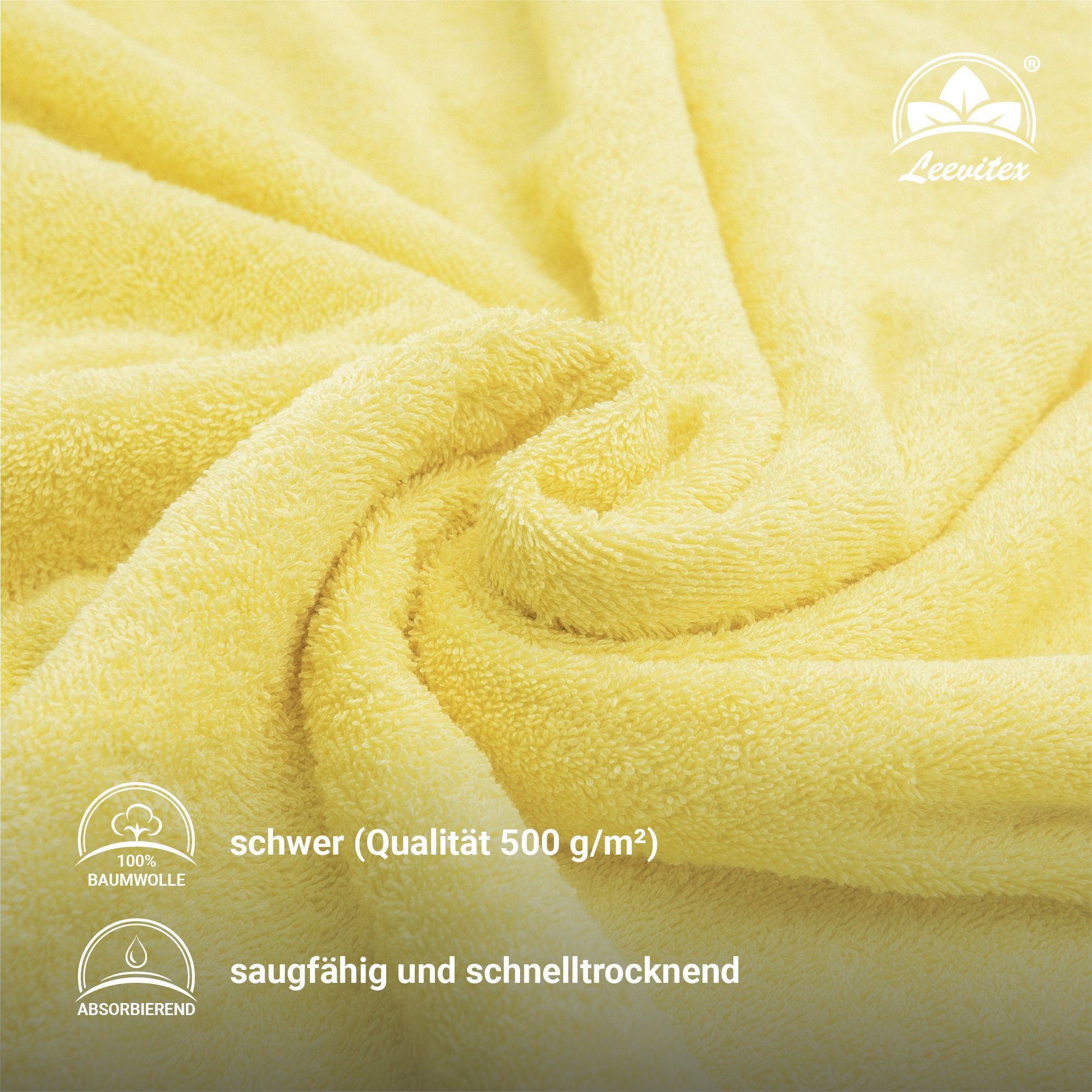 leevitex® Saunatuch, 80x200 cm, 100% Baumwolle, saugstark und fusselfrei, Frottee (1-St), OEKO-TEX® STANDARD 100 zertifiziert, gestreifte Bordüre