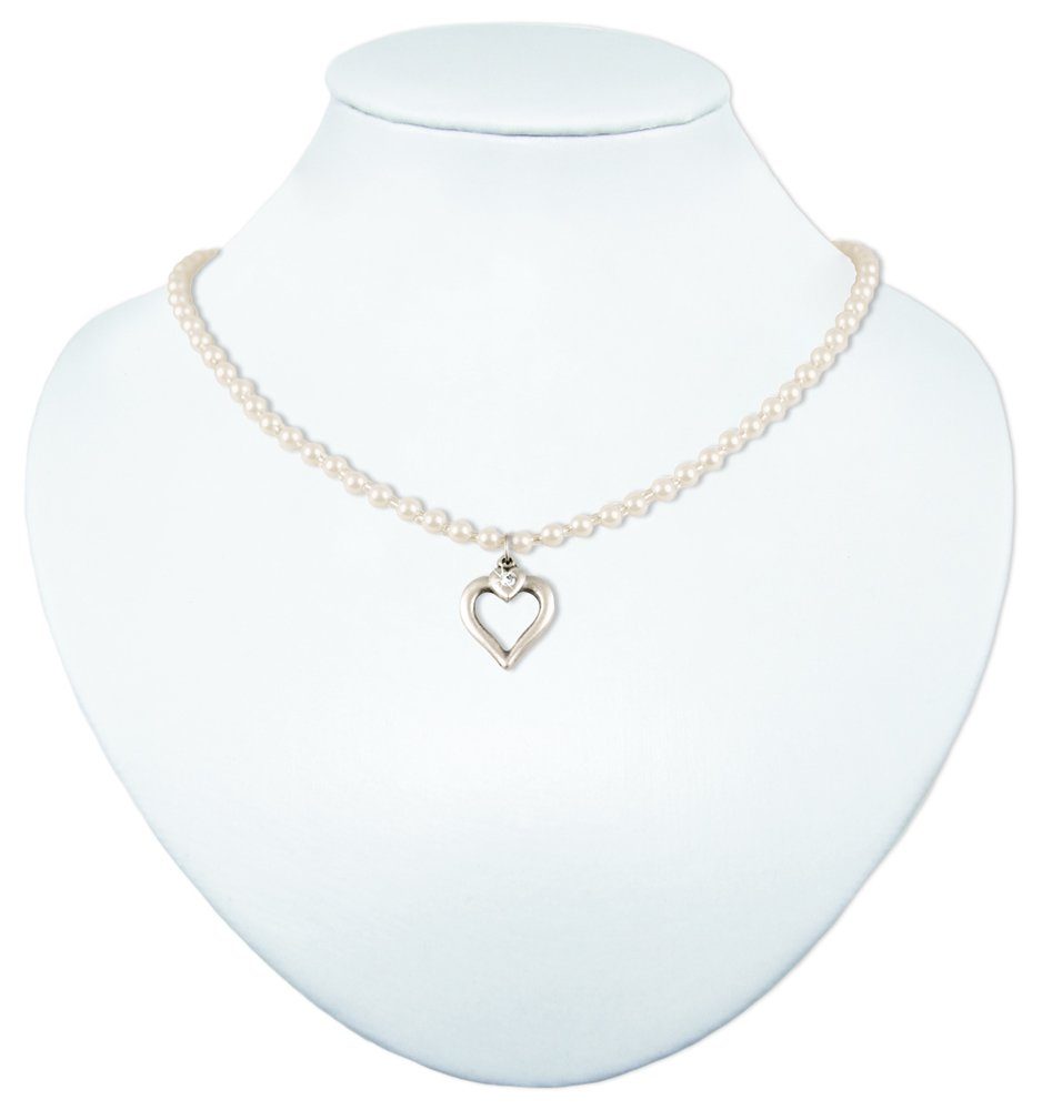 LUISIA® Perlenkette Halskette Eva mit Herzanhänger (1-tlg., inkl. Schmuckbo günstig online kaufen