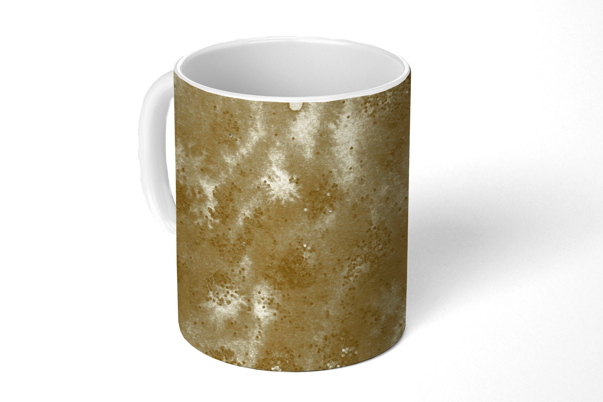 Geschenk - Glitzer Keramik, Becher, Teetasse, MuchoWow Teetasse, Kaffeetassen, Textur, - Tasse Gold