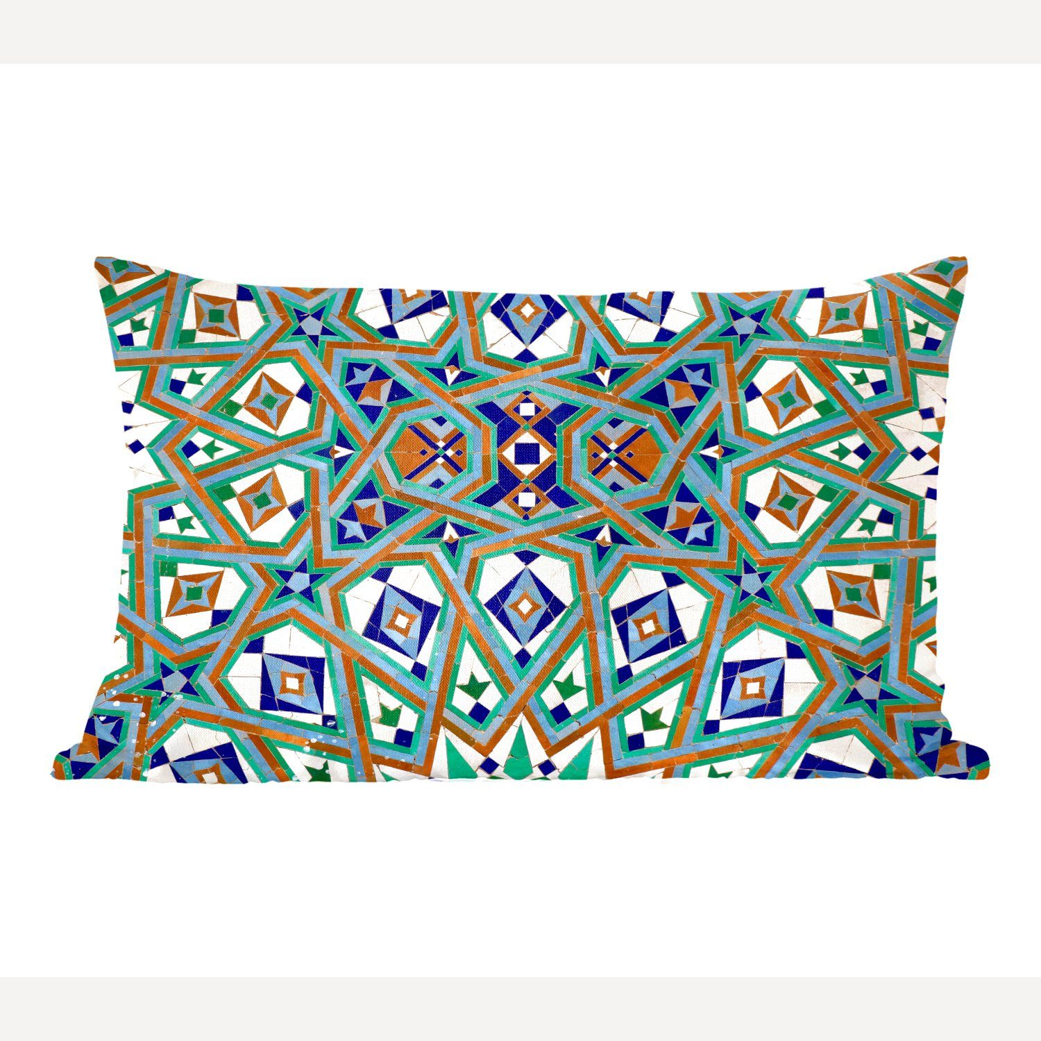 MuchoWow Dekokissen Eine marokkanische Mosaikwand, bei der die Figuren ineinander, Wohzimmer Dekoration, Zierkissen, Dekokissen mit Füllung, Schlafzimmer