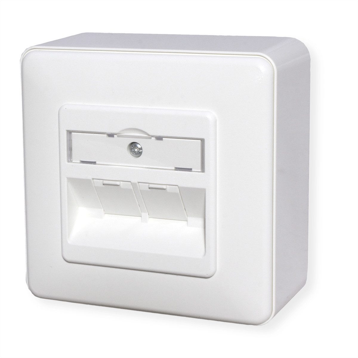 Metz Connect Dose AP/2 reinweiss E-DAT Modul 2 Ports, Cat.6 (Class E) Netzwerk-Panel (1309120002-E)