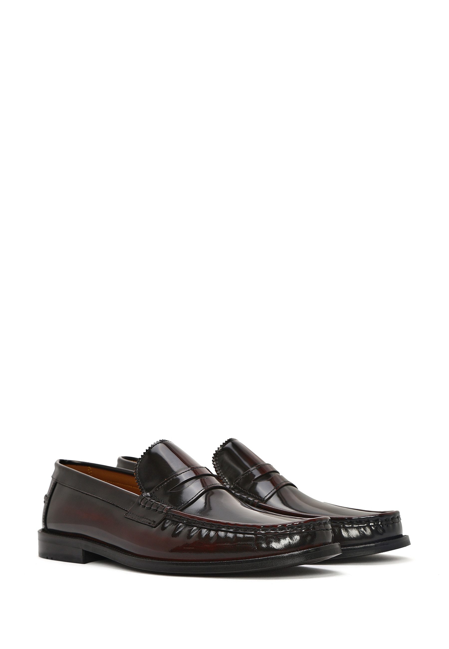 Derimod Klassische Loafer aus Leder Loafer Echtes Leder, Lederfutter, Slip-On-Stil, Poliertes Finish