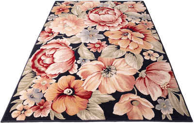 Wollteppich »Floresti 7091«, THEKO, rechteckig, Höhe: 10 mm, reine Wolle, romantisches Blumen Design