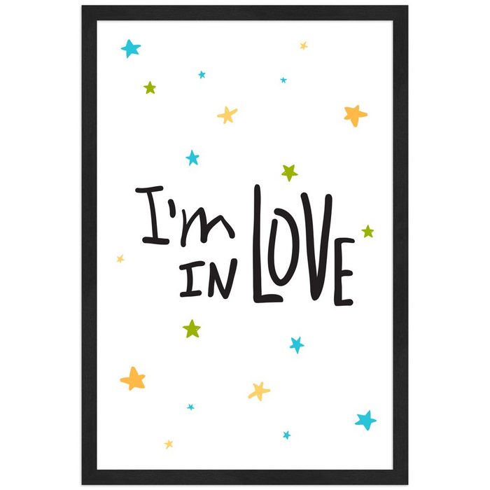 Mende Frames Bild mit Rahmen I´m in Love süßes Poster fürs Kinderzimmer in verschiedenen Größen