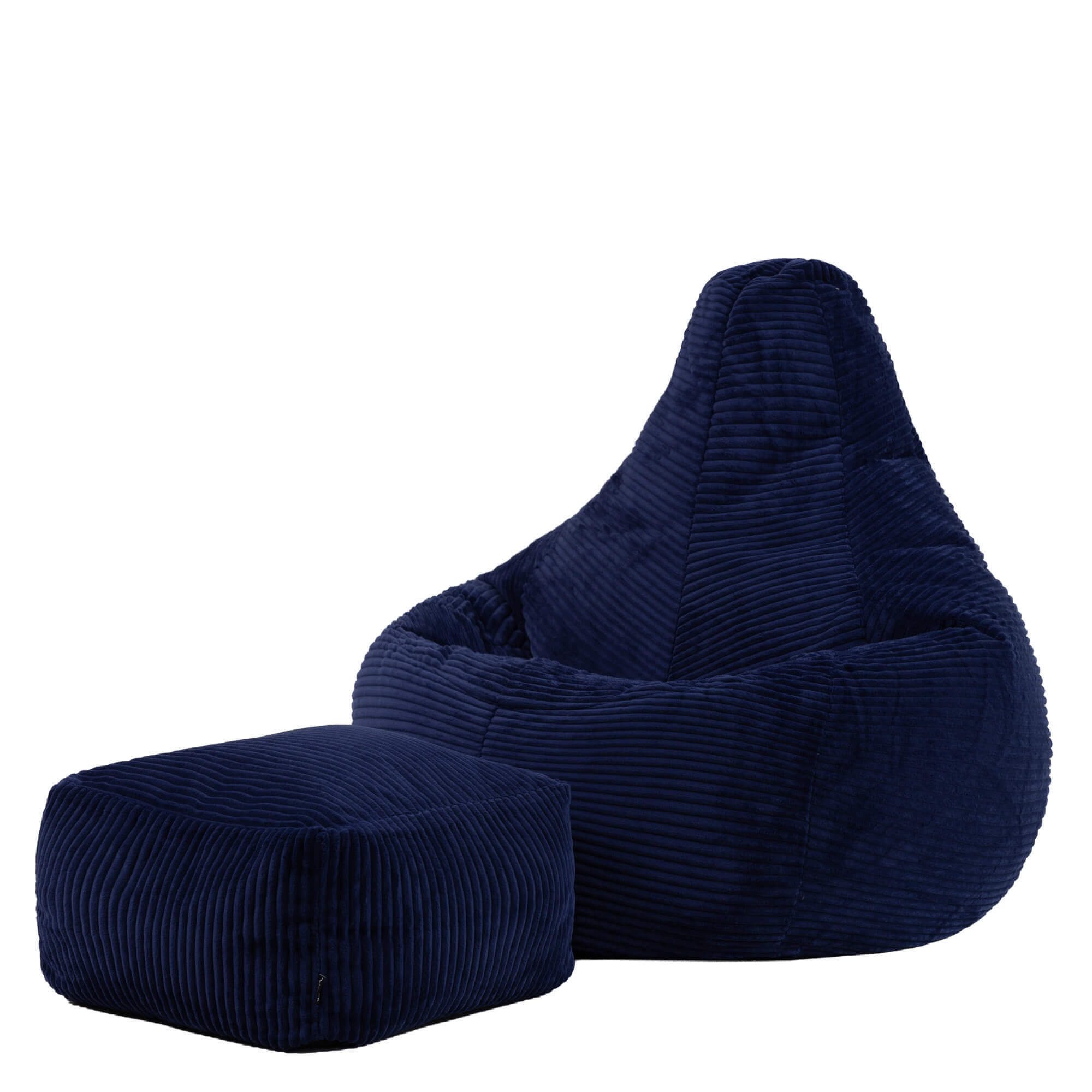 icon Sitzsack Sessel mit Liege aus Cord „Dalton“ mit Hocker (Spar-Set, 1 x günstig online kaufen