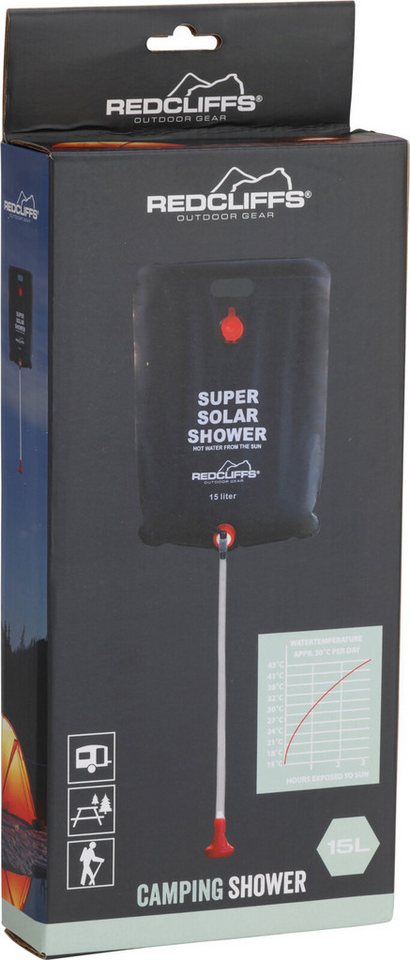 Thumbnail - Koopman Gartendusche Campingdusche Solardusche Dusche 15L (1 St), Mobil, Schlauch 68cm, 55x40cm, Auslassventil, zum Aufh...