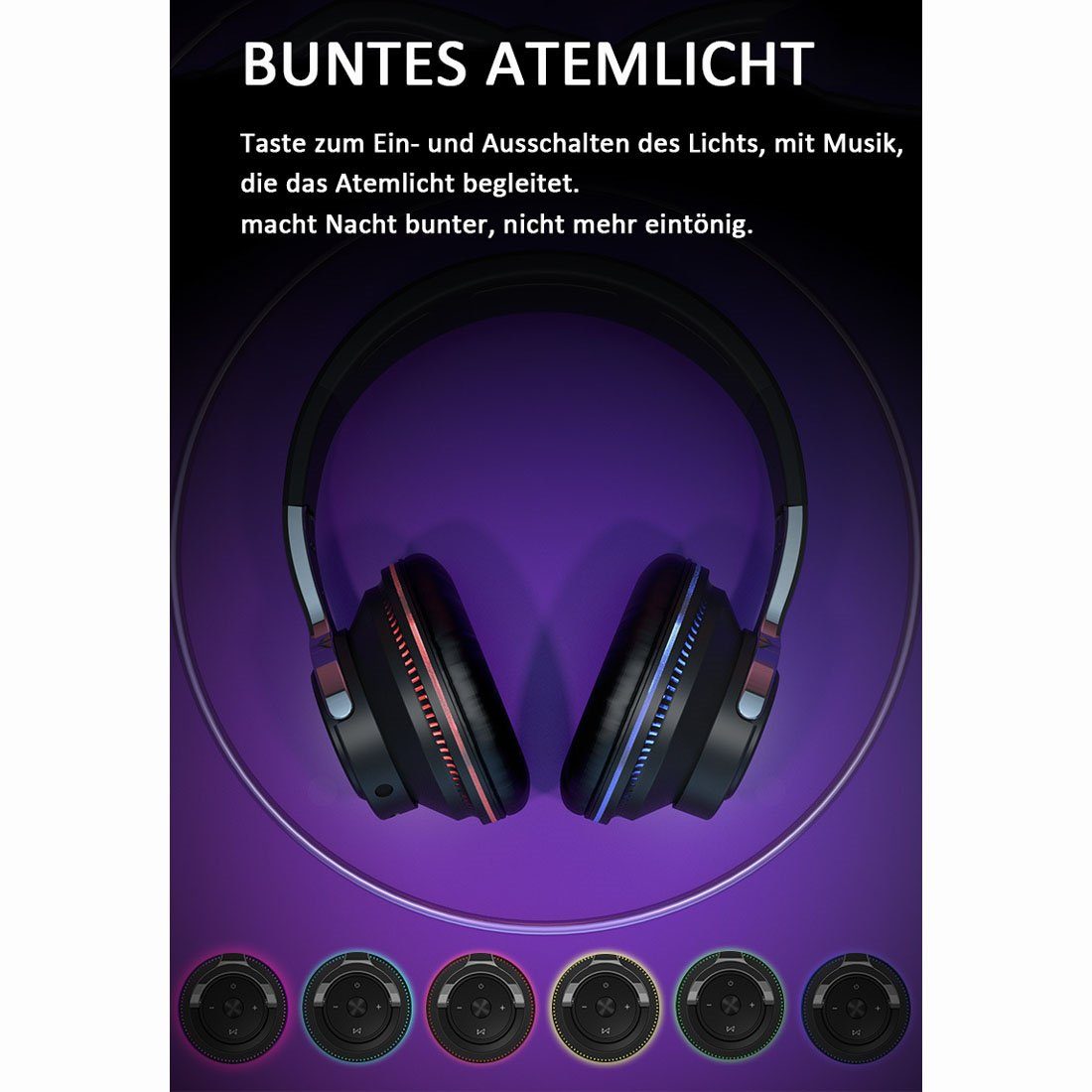 kabelloses Schwarz Vollpaket-Sport-Headset Bluetooth-Kopfhörer DÖRÖY Bluetooth-Headset, Gaming-Headset,