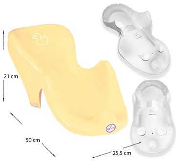 Tega-Baby Babybadewanne 2 Teile SET Duck Gelb - Badeset Babybadesitz Wanne 84 cm, (Made in Europe, 2-tlg), = BABYBADEWANNE + BADESITZ