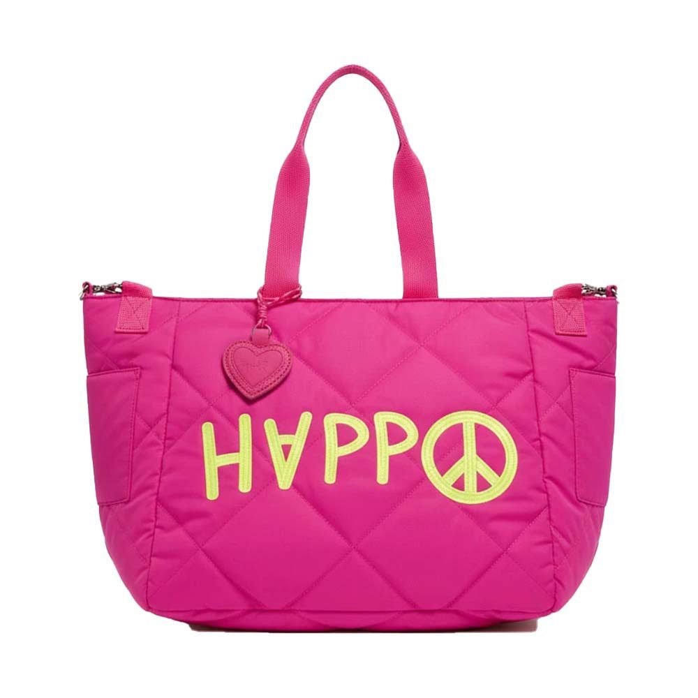 Miss Goodlife Umhängetasche Quilted Bag Shopper-Tasche mit Stickerei und Herz-Anhänger