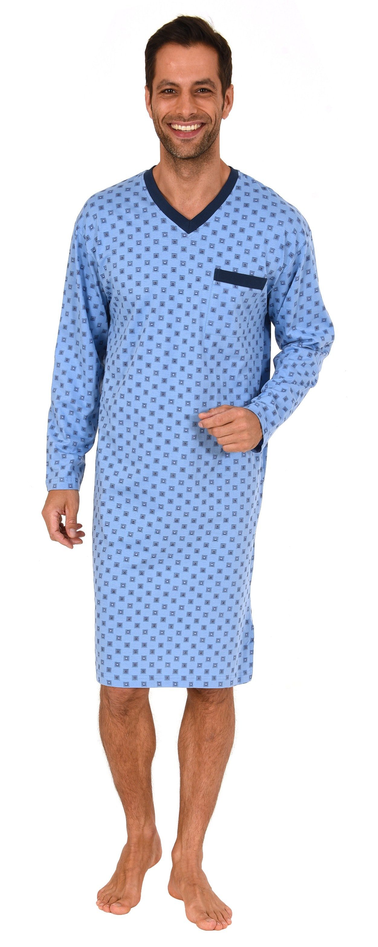 Normann Nachthemd Herren Nachthemd langarm in Optik - 62672