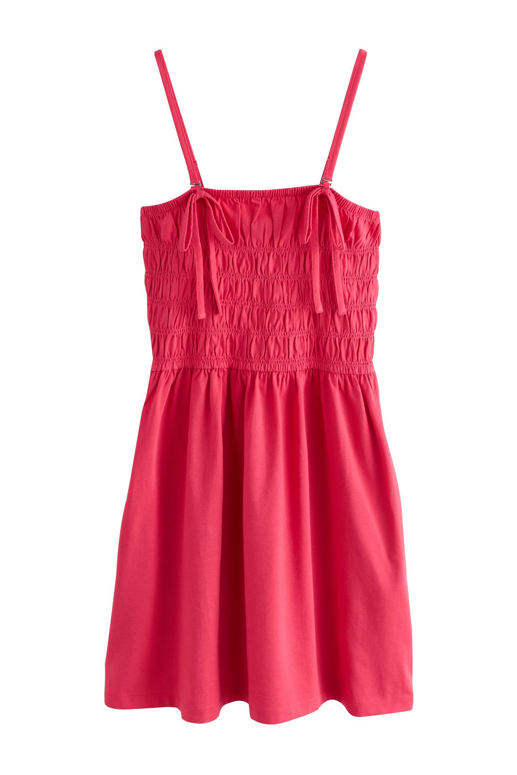 Next Minikleid Mini-Trägerkleid mit Karreeausschnitt und Raffung (1-tlg)