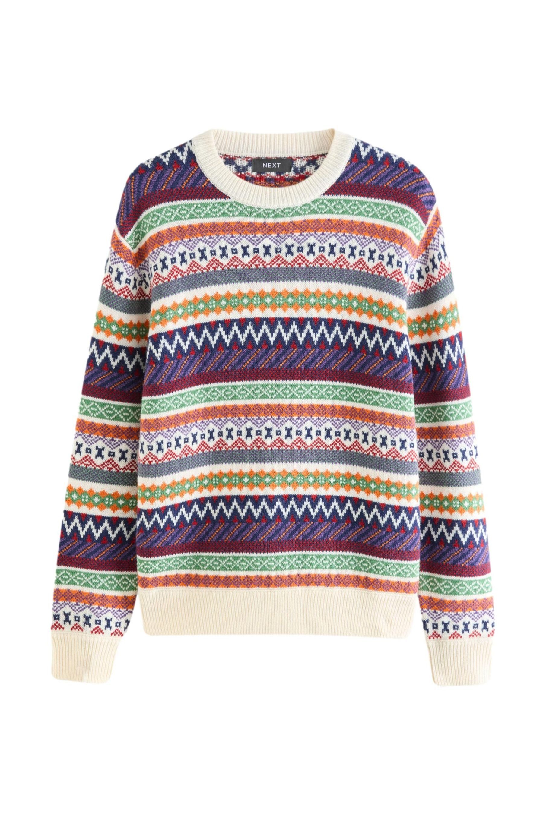 Norwegerpullover Regular Fit Rundhalspullover mit Wolle Fairisle