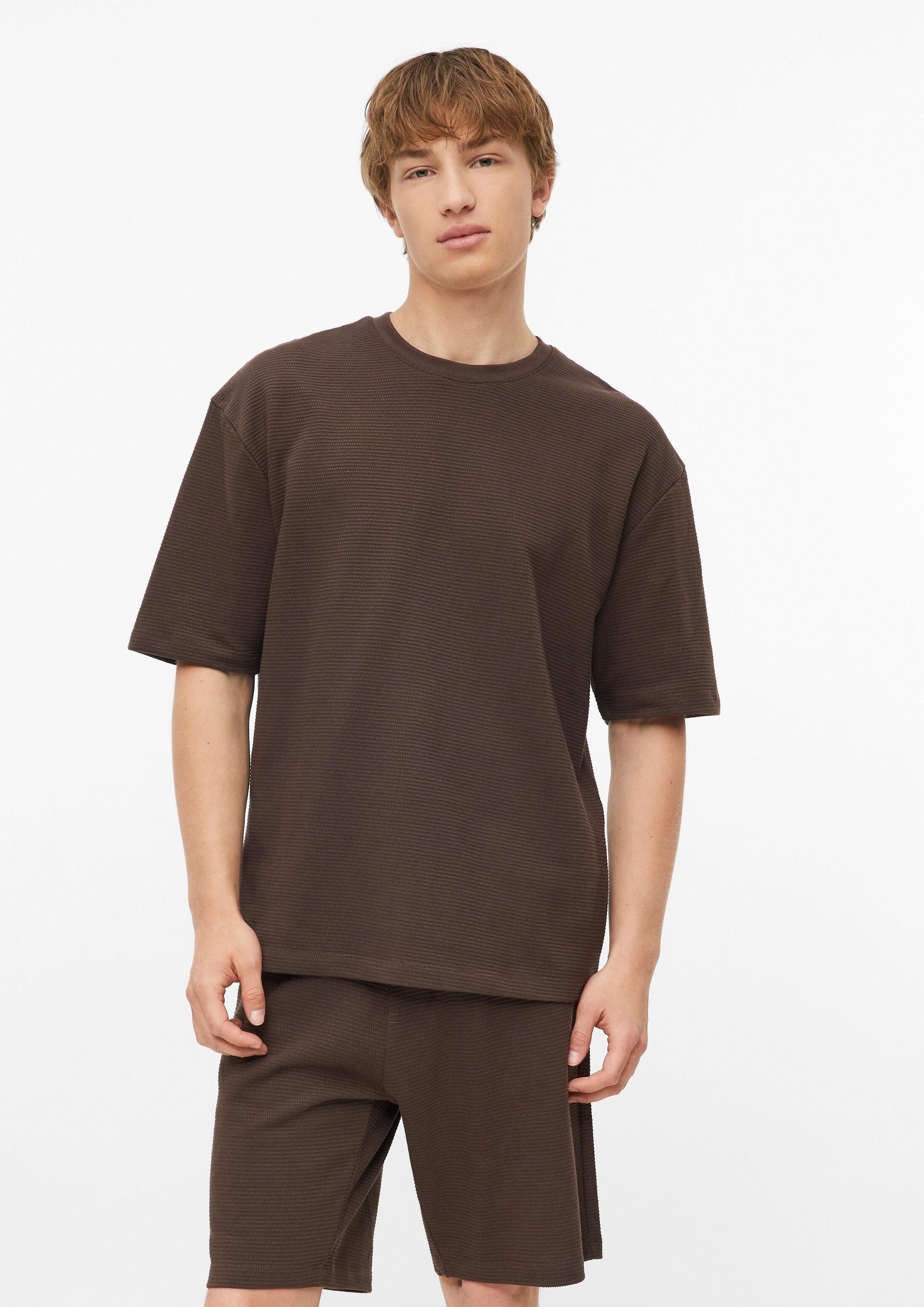 s.Oliver Kurzarmshirt T-Shirt Baumwoll-T-Shirt mit Rippstruktur im Modern Fit