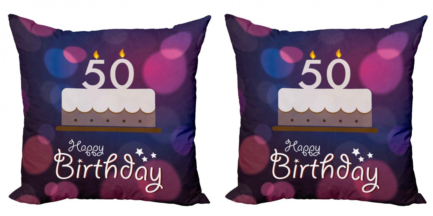 Kissenbezüge Modern Accent Doppelseitiger Digitaldruck, Abakuhaus (2 Stück), 50. Geburtstag Kuchen Anzahl Kerzen