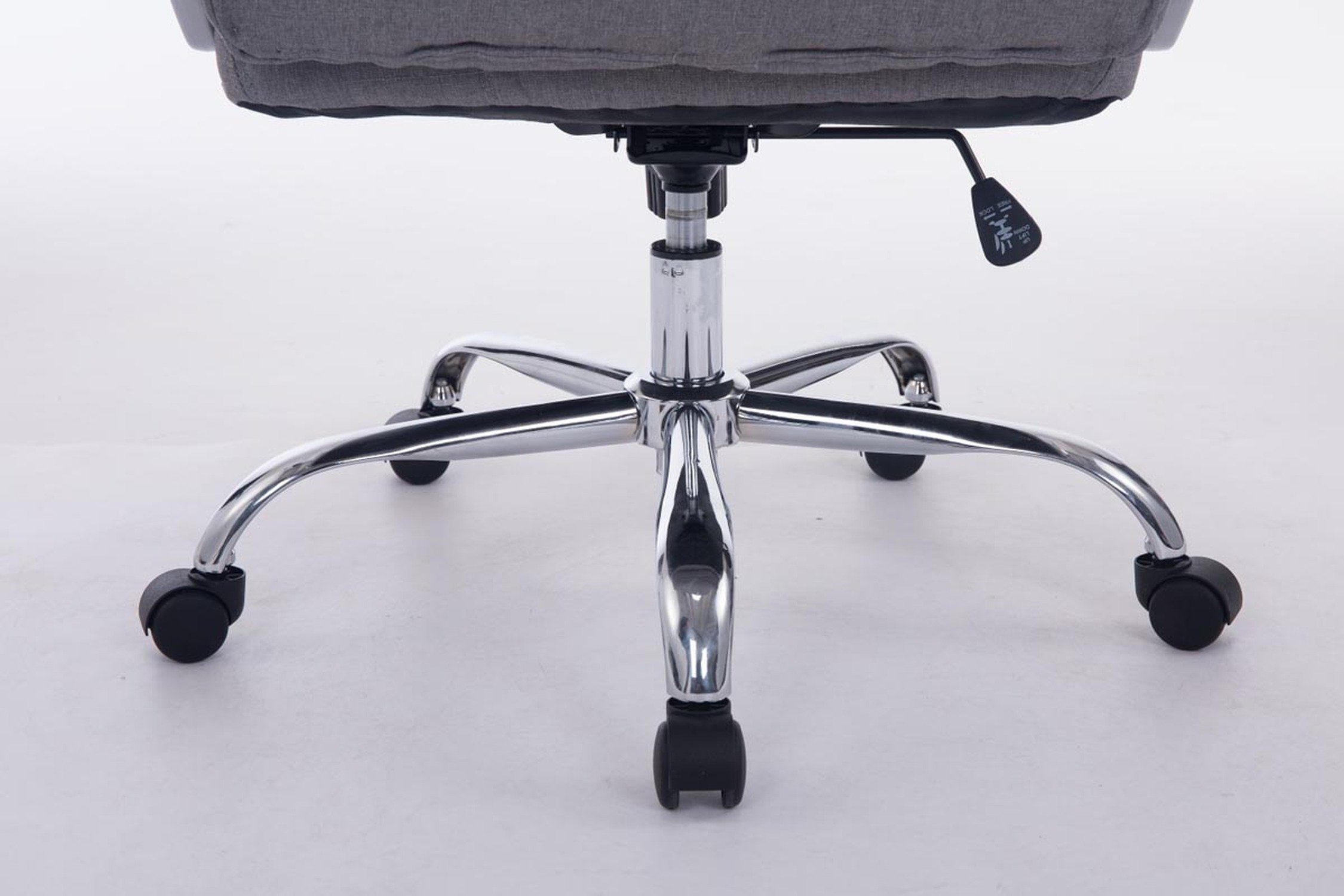 TPFLiving Bürostuhl Chefsessel, Vancom drehbar Drehstuhl, XXL), - (Schreibtischstuhl, - chrom Metall höhenverstellbar mit Rückenlehne Stoff Gestell: 360° bequemer grau Sitz: und Bürostuhl