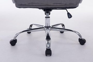TPFLiving Bürostuhl Vancom mit bequemer Rückenlehne - höhenverstellbar und 360° drehbar (Schreibtischstuhl, Drehstuhl, Chefsessel, Bürostuhl XXL), Gestell: Metall chrom - Sitz: Stoff grau