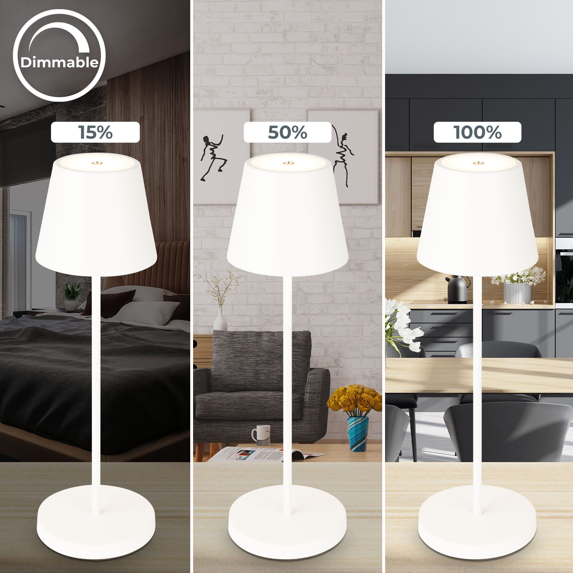 B.K.Licht Außen-Tischleuchte LED Akku Tischleuchte mit Touchdimmer, Dimmfun günstig online kaufen