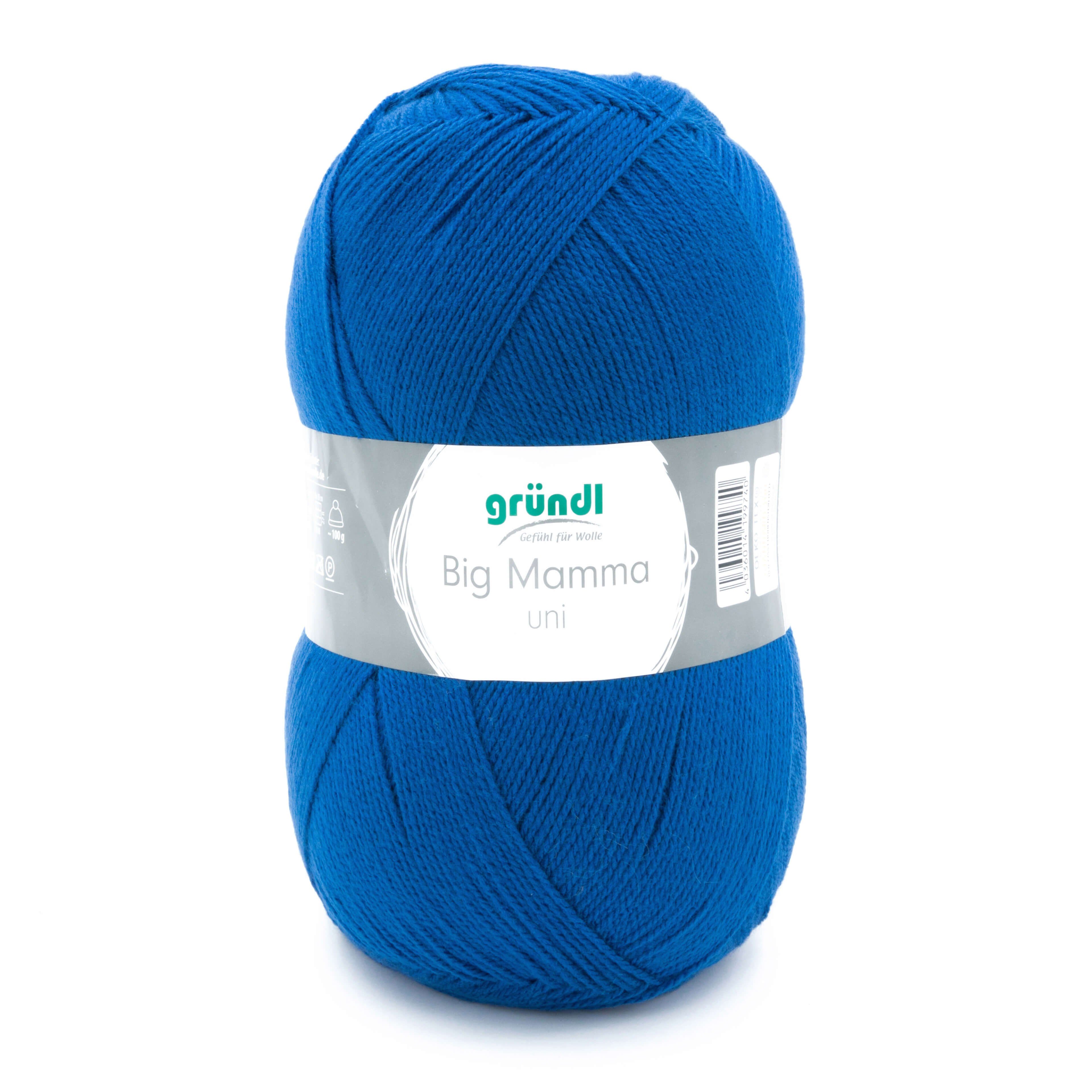 Gründl Wolle 400g Big Mamma uni Großknäuel Strickgarn Häkelgarn Häkelwolle, 1040,00 m (Wolle zum Stricken und Häkeln, pflegeleicht, waschbar, schnell trocknend, wollartiger Charakter), Wolle ohne Schurwolle