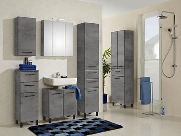 Saphir Badezimmerspiegelschrank Quickset 945 Badschrank, 3 Spiegeltüren, 6 Einlegeböden, 65 cm breit inkl. LED-Beleuchtung, Türdämpfer, Schalter-/Steckdosenkombination