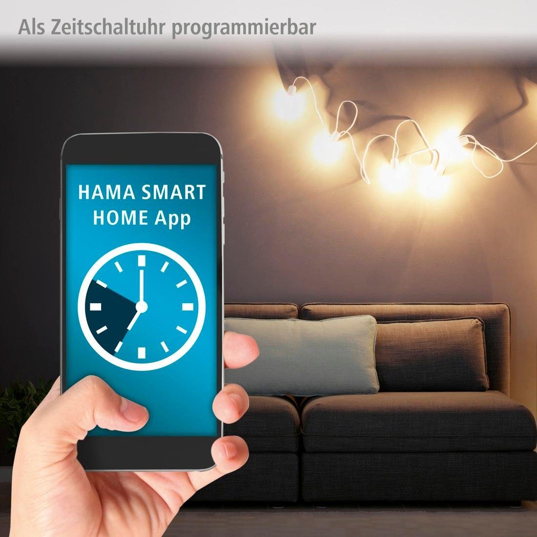 Hama WLAN-Steckdose WLAN Mini Steckdose 3680 Sprachsteuerung App-und Hub max. ohne weiß, W, für 3680W