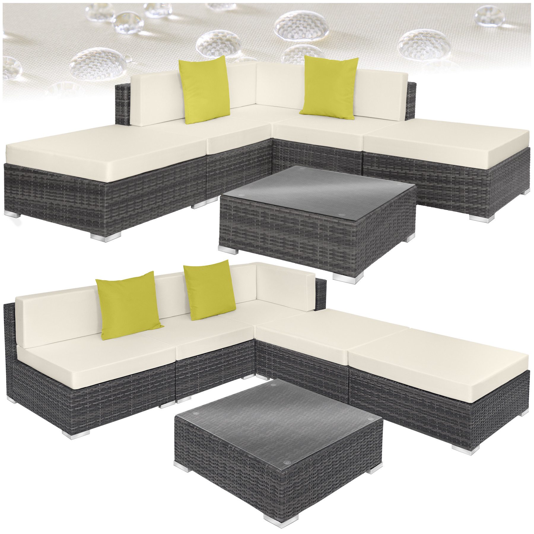 tectake Loungeset Rattan Lounge, (Set., 6-tlg), günstig online kaufen