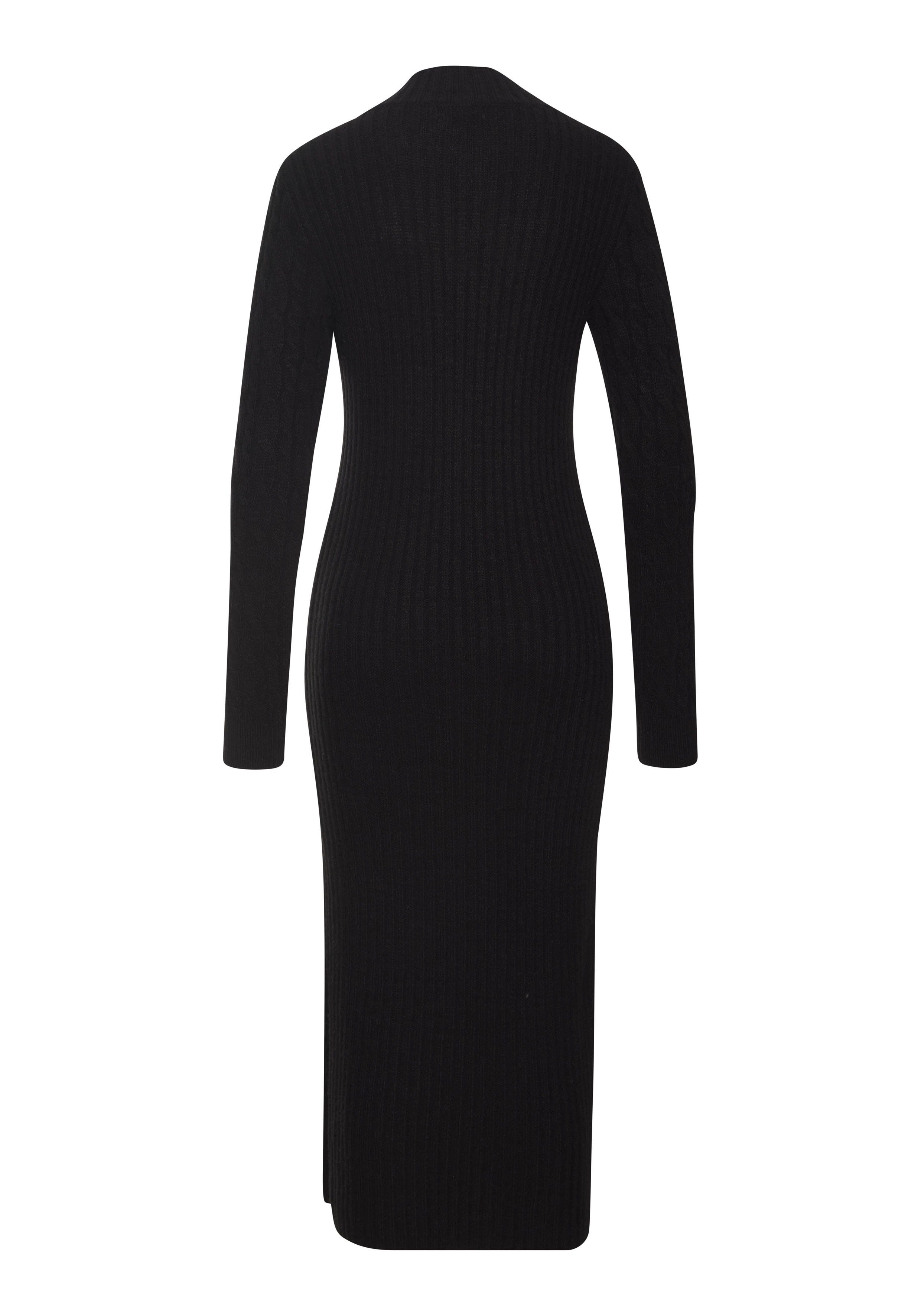 LASCANA Strickkleid mit Zopfmuster, seitlicher Schlitz, elegantes Pulloverkleid Langarm, Midikleid aus weichem Strick, figurbetont, herbstlich, casual